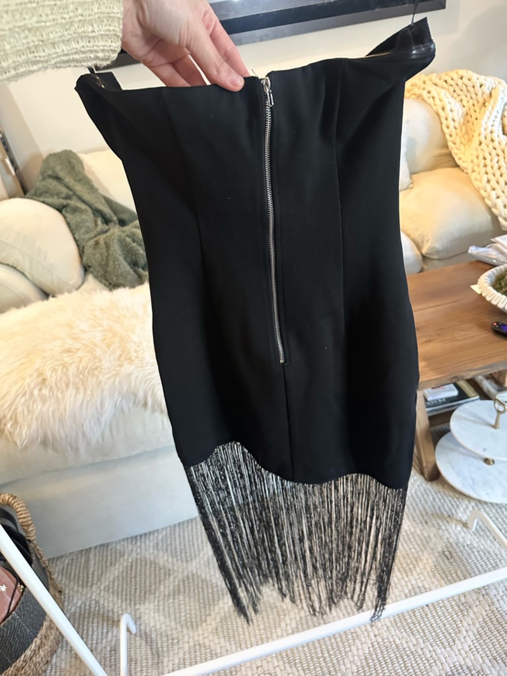 Superdown Cleo Strapless Fringe Dress S - Picture 9 of 10